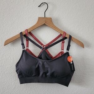 Women's Small Comfort Seamless Lightweight Yoga Dk Gray/Rosa Bra Bundle of 2 NEW